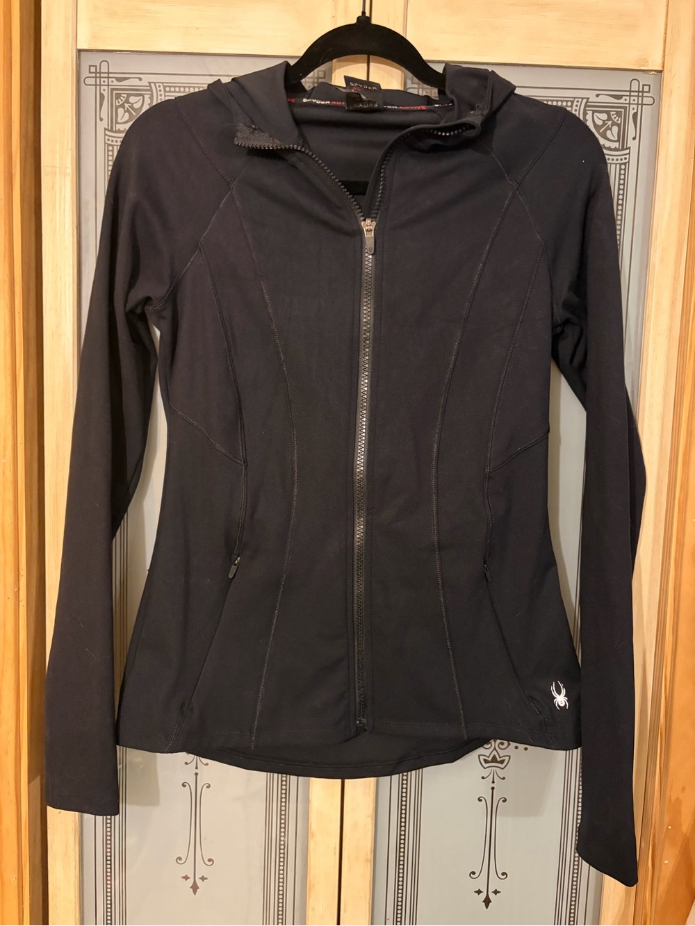 Spyder Women's Black Hooded Zip-Up Performance Jacket